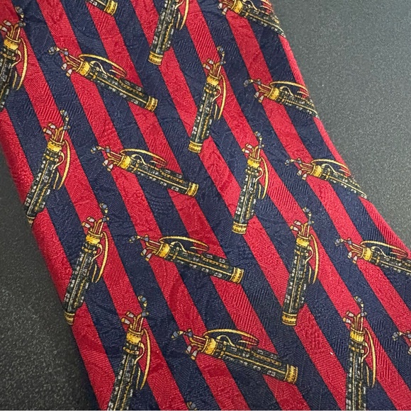 Tommy Hilfiger Other - Vintage Tommy Hilfiger Golf Red Blue Tie Necktie Made in USA Italian Silk 4”x58”